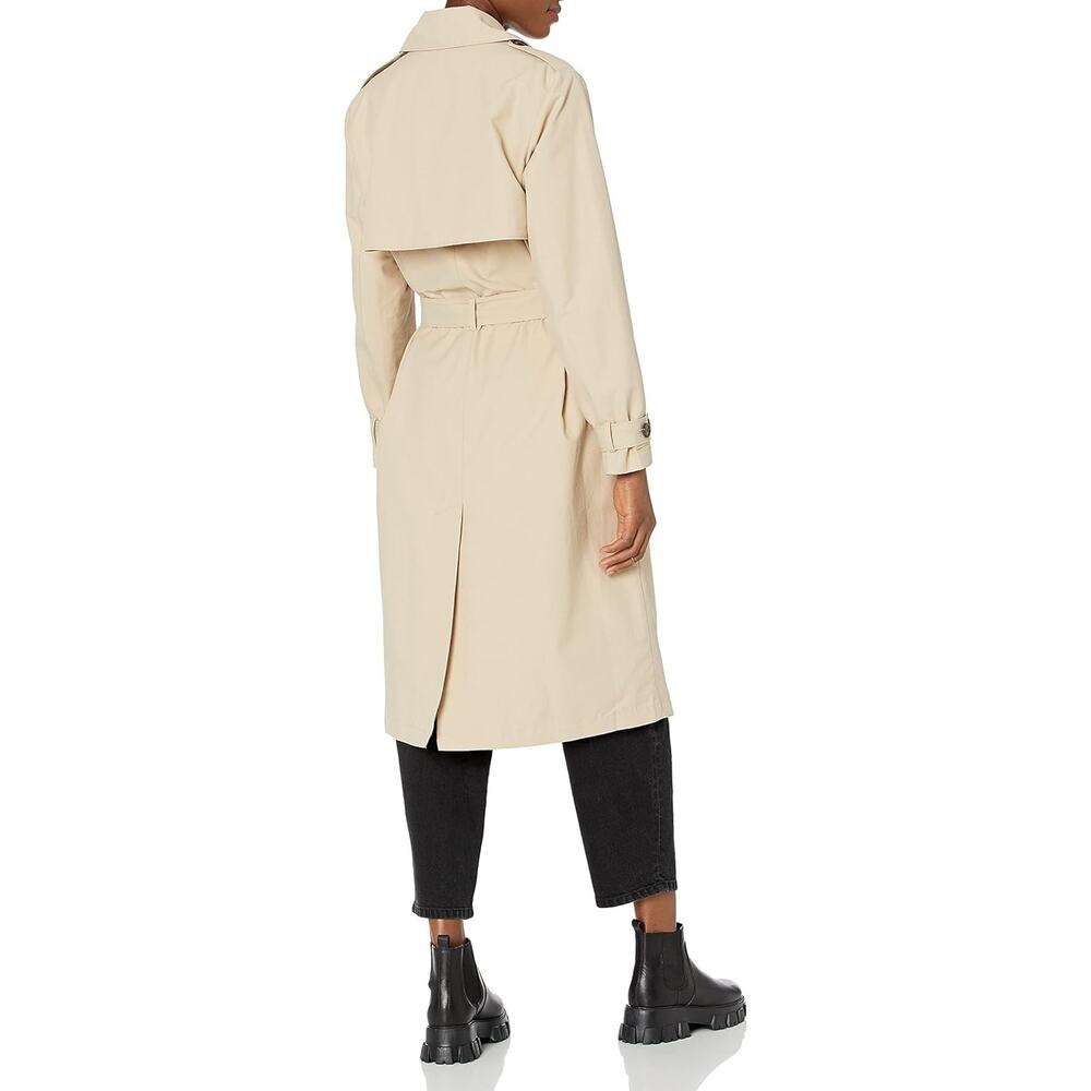 The Drop Women's Noa Trench Coat Beige (Hummus) Size LG Classic Double Breast - Picture 3 of 7